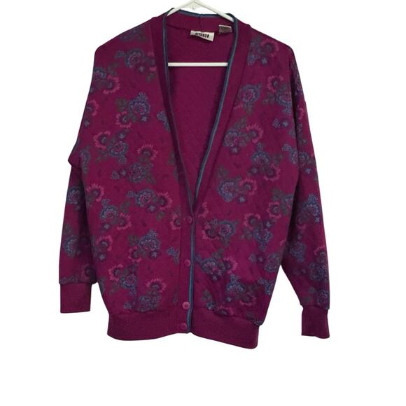 Vtg Gitano XL Women’s Small Quilted Cardigan Sweater Missing Button Stain READ - Picture 2 of 8